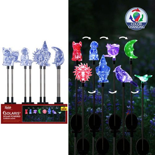 Alpine - RGG415ABB - Solaris Acrylic Assorted 32 in. H Color Changing Outdoor Garden Stake