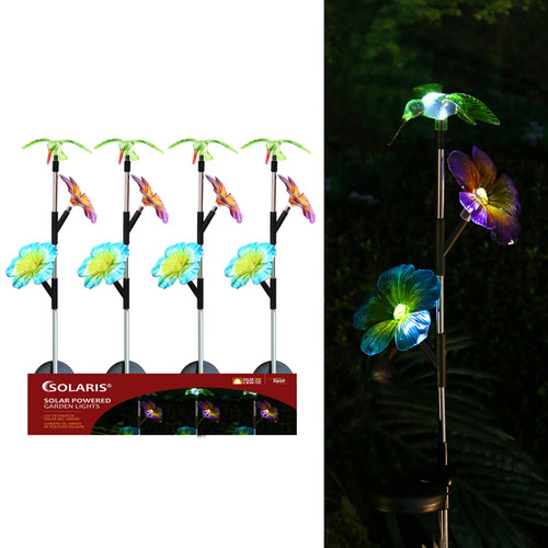 Alpine - SOT531BB - Plastic Multi-color 31 in. H Hummingbird Solar Garden Stake