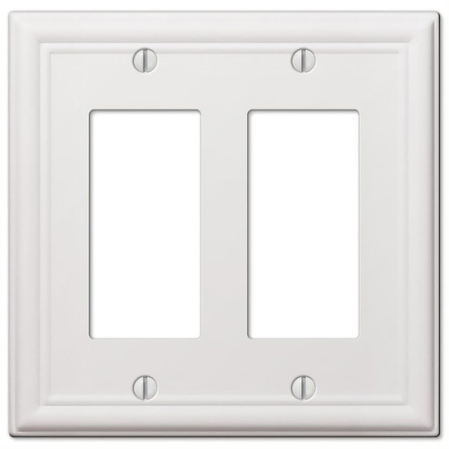 Amerelle - 149RRW - Chelsea White 2 gang Stamped Steel Rocker Wall Plate - 1/Pack