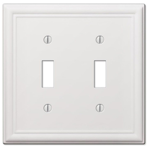 Amerelle - 149TTW - Chelsea White 2 gang Stamped Steel Toggle Wall Plate - 1/Pack