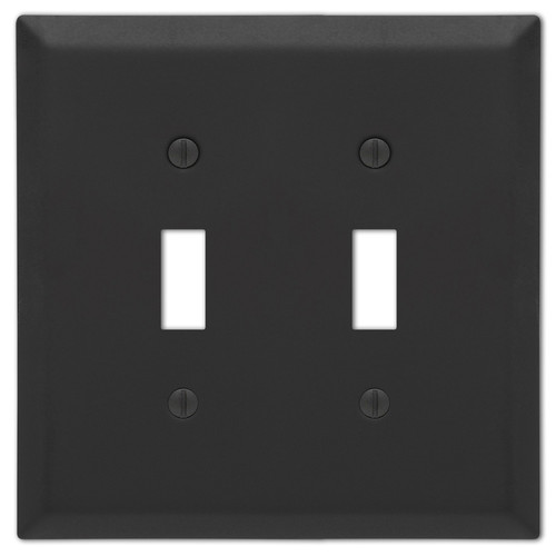 Amerelle - 163TTMB - Century Matte Black 2 gang Stamped Steel Toggle Wall Plate - 1/Pack