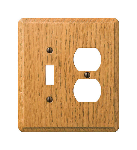 Amerelle - 901TDL - Contemporary Brown 2 gang Wood Duplex/Toggle Wall Plate - 1/Pack