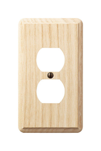 Amerelle - 401D - Contemporary Unfinished Beige 1 gang Wood Duplex Outlet Wall Plate - 1/Pack