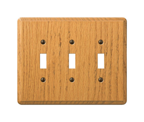 Amerelle - 901TTTL - Contemporary Brown 3 Gang Wood Toggle Wall Plate - 1/Pack