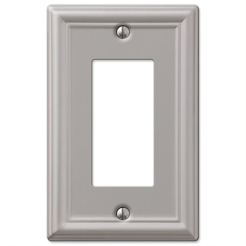 Amerelle - 149RBN - Chelsea Brushed Nickel Gray 1 gang Stamped Steel Rocker Wall Plate - 1/Pack