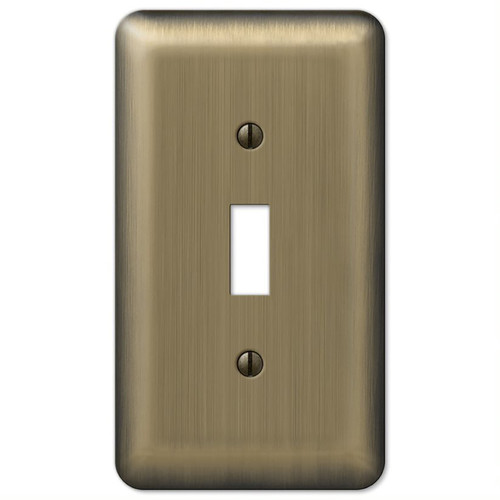 Amerelle - 154T - Devon Brushed Brass Brass 1 gang Stamped Steel Toggle Wall Plate - 1/Pack