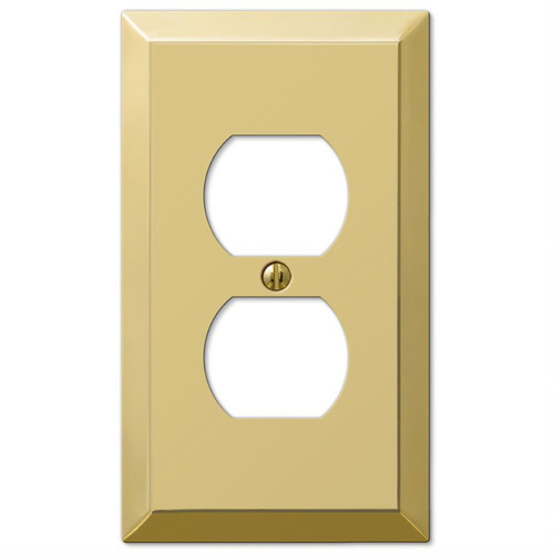 Amerelle - 163DBR - Century Polished Brass Brass 1 gang Stamped Steel Duplex Outlet Wall Plate - 1/Pack
