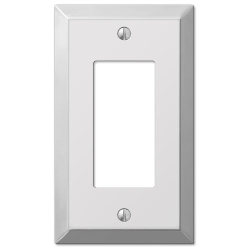 Amerelle - 161R - Century Polished Chrome Light Gray 1 gang Stamped Steel Rocker Wall Plate - 1/Pack