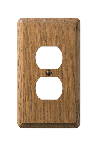 Amerelle - 901D - Contemporary Brown 1 gang Wood Duplex Outlet Wall Plate - 1/Pack
