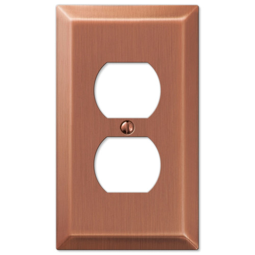 Amerelle - 163DAC - Century Antique Copper Copper 1 gang Stamped Steel Duplex Outlet Wall Plate - 1/Pack
