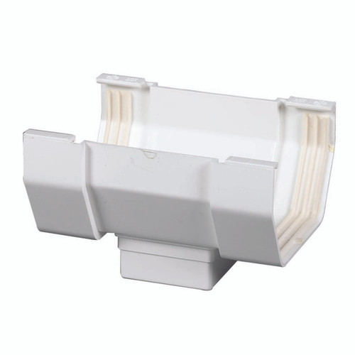 Amerimax - T0506 - 6.25 in. H x 5 in. W x 9 in. L White Vinyl Contemporary Gutter Drop Outlet