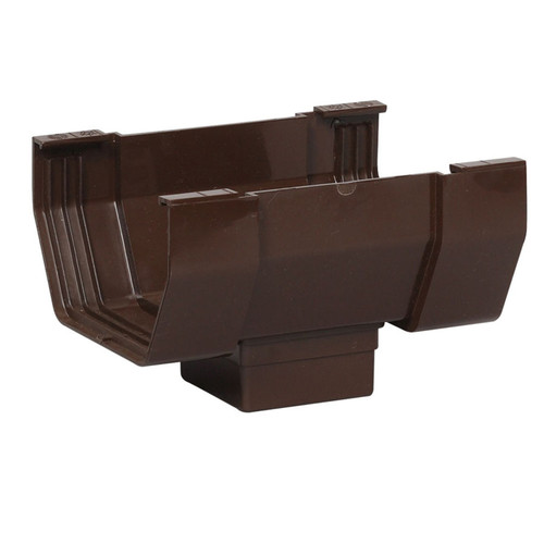 Amerimax - T1506 - 6.25 in. H x 5 in. W x 9 in. L Brown Vinyl Contemporary Gutter Center Outlet