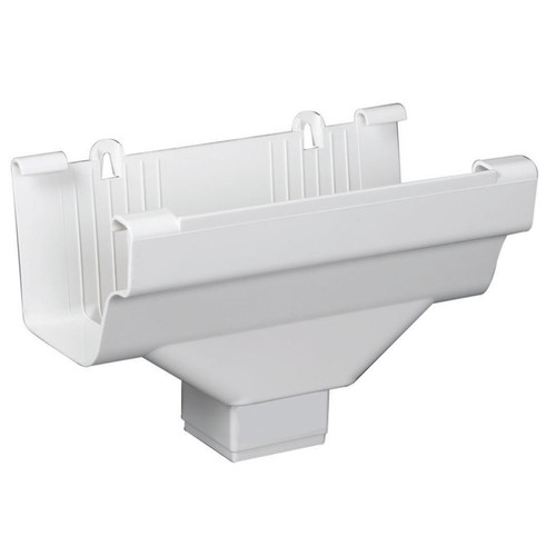 Amerimax - M0506-6 - 9 in. H x 6.25 in. W x 9 in. L White Vinyl Traditional Gutter Drop Outlet