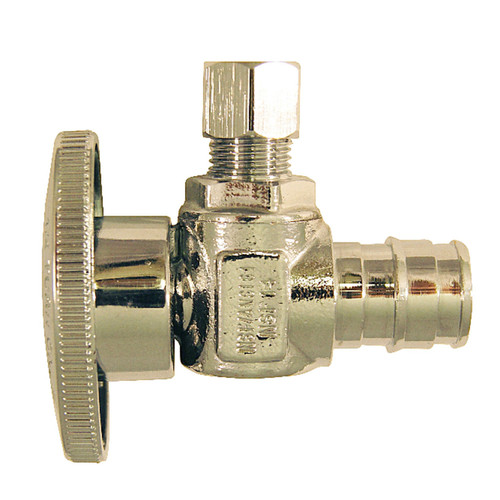 Apollo - EPXVA1214C - PEX A 1/2 in. Barb x 1/4 in. Compression Chrome Plated Stop Valve