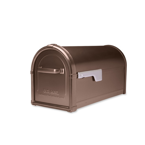 Architectural Mailboxes - 5593C-CG-10 - Hillsborough Galvanized Steel Post Mount Copper Mailbox