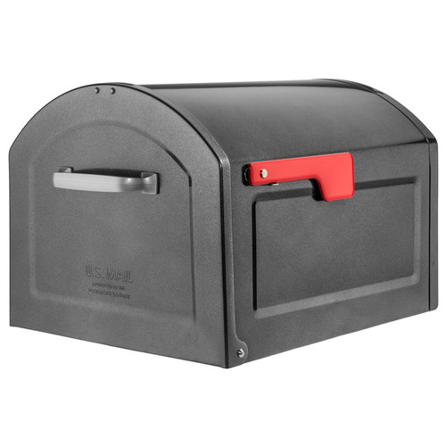 Architectural Mailboxes - 950020P-10 - Centennial Galvanized Steel Post Mount Pewter Mailbox