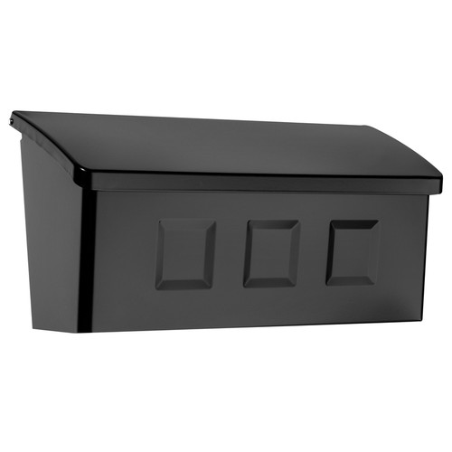 Architectural Mailboxes - 2689B-10 - Wayland Contemporary Galvanized Steel Wall Mount Black Mailbox