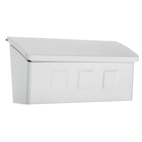 Architectural Mailboxes - 2689W-10 - Wayland Contemporary Galvanized Steel Wall Mount White Mailbox