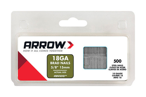 Arrow Fastener - BN1810CS - BN18 18 Ga. x 5/8 in. L Galvanized Steel Brad Nails - 1000/Pack 0.32 lb.