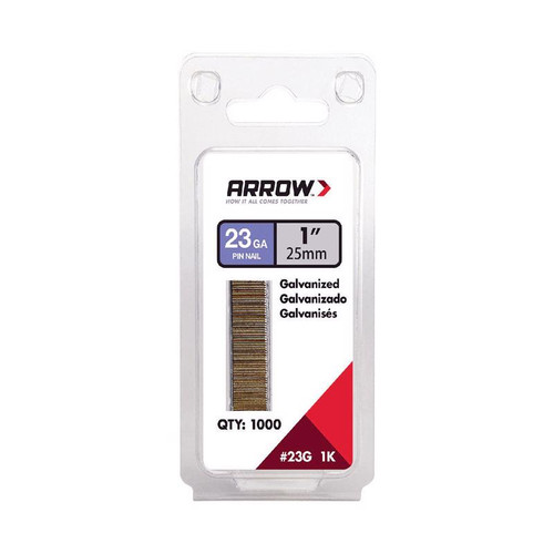 Arrow Fastener - 23G25-1K - 1 in. 23 Ga. Straight Strip Pin Nails Smooth Shank 1,000/Pack