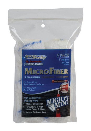 Arroworthy - 4-MFR3JCTP - Microfiber 4 in. W x 3/8 in. Jumbo Paint Roller Cover - 2/Pack