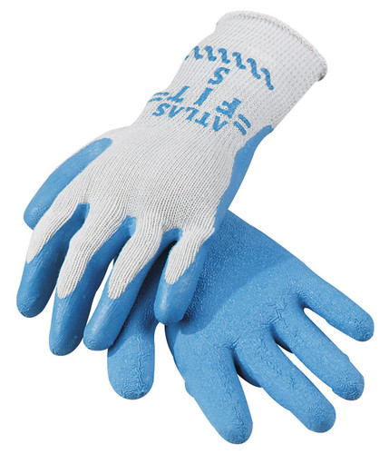Atlas - 300S-07.RT - Showa Fit Unisex Indoor/Outdoor Rubber Coated Work Gloves Blue/Gray S 1 pair