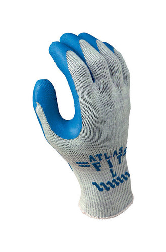 Atlas - 300M-08.RT - Showa Fit Unisex Indoor/Outdoor Rubber Coated Work Gloves Blue/Gray M 1 pair