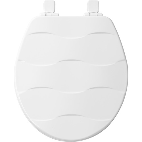 Bemis - 33SLOW-000 - Mayfair Basket Weave Slow Close Round White Enameled Wood Toilet Seat