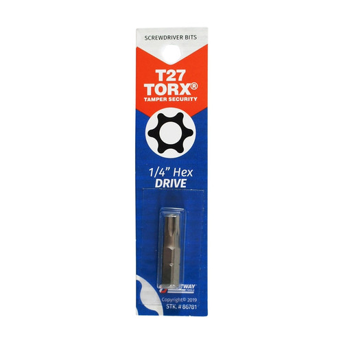Best Way Tools - 86781 - Torx T27 x 1 in. L Screwdriver Bit Carbon Steel 1/pc.