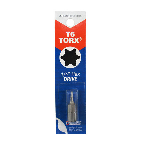 Best Way Tools - 86190 - Torx 1/4 x 1 in. L Screwdriver Bit Carbon Steel 1/pc.