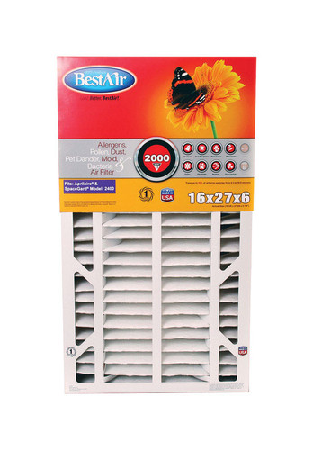 BestAir - A401-SG4-BOX11R - 27 in. W x 16 in. H x 6 in. D 11 MERV Pleated Air Filter