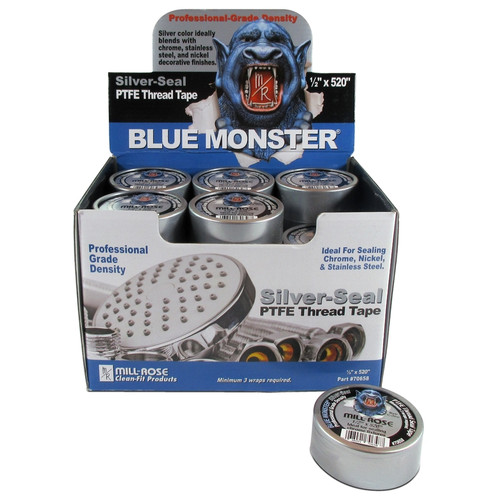Blue Monster - 70658 - Silver 520 in. L x 1/2 in. W Thread Seal Tape
