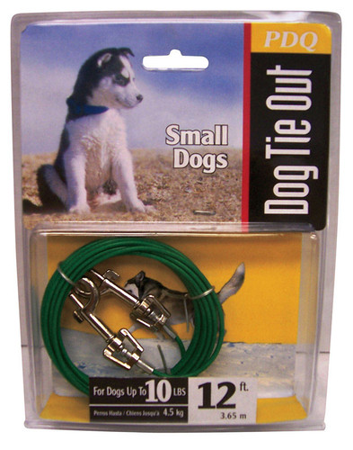 Boss Pet - Q221200099 - Green / Silver Tie-Out Vinyl Coated Cable Dog Tie Out Small