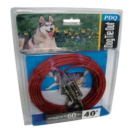 Boss Pet - Q3540SPG99 - Red Vinyl Coated Cable Dog Tie Out Large
