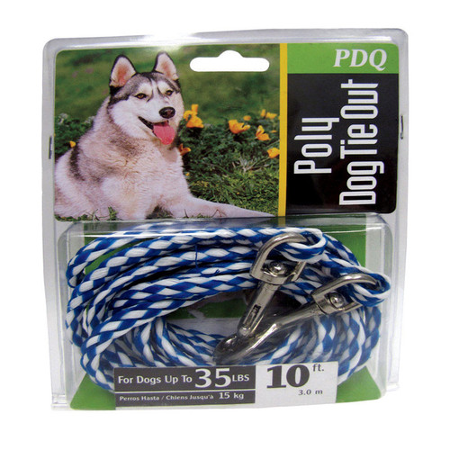 Boss Pet - Q241000099 - Blue / White Tie-Out Poly Dog Tie Out Rope Small/Medium
