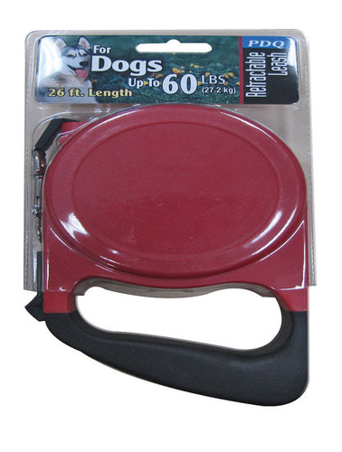 Boss Pet - 11447 - Red / Black Cotton/Nylon Dog Retractable Leash Medium/Large