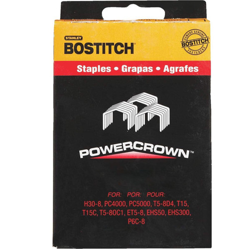 Bostitch - STCR50193/8-5M - PowerCrown 7/16 in. W x 3/8 in. L Wide Crown Staples - 5000/Pack
