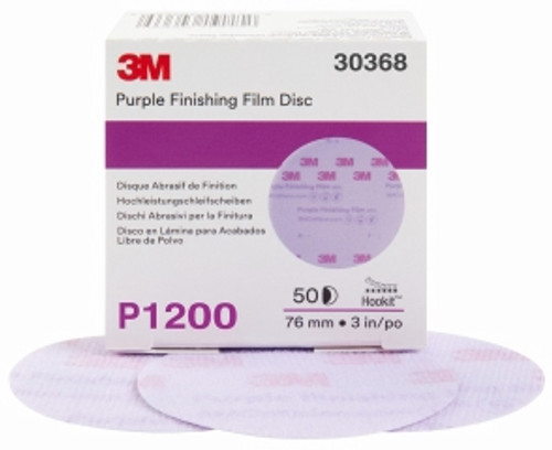 3M - 30368 - Hookit Purple Finishing Film Disc, 3 inch, P1200