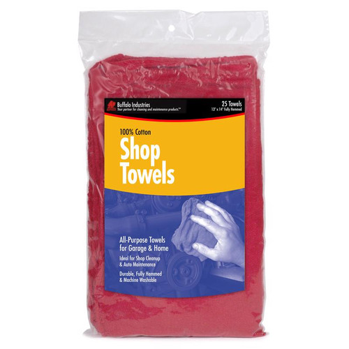 Buffalo - 62013C - Cotton Shop Towels 14 in. W x 14 in. L - 25/Pack