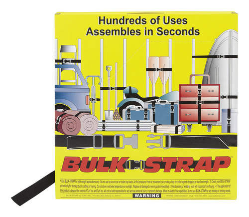 Bulk-Strap - 1001 - 300 ft. L Black Webbing 200 lb. - 1/Pack