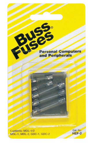 Bussmann - HEF-2 - Assorted amps Glass Tube Fuse - 5/Pack