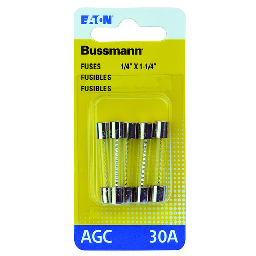 Bussmann - BP/AGC-30-RP - 30 amps AGC Glass Tube Fuse - 5/Pack