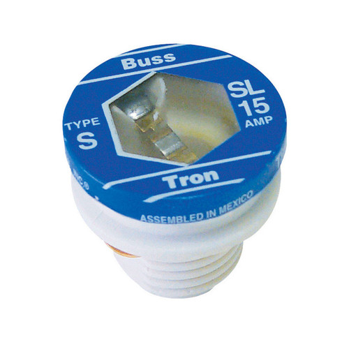 Bussmann - BP/SL-15 - 15 amps Tamper Proof Plug Fuse - 3/Pack