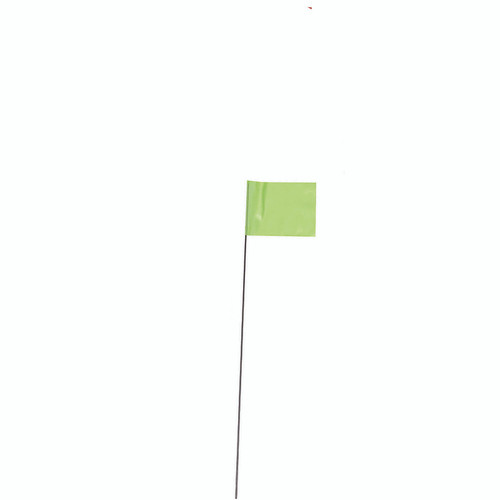 C.H. Hanson - 15067 - 15 in. Fluorescent Lime Marking Flags Polyvinyl - 10/Pack