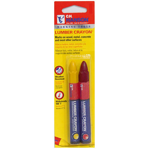C.H. Hanson - 10475 - 4-1/4 in. L Lumber Crayon Set Red/Yellow 2/pc.