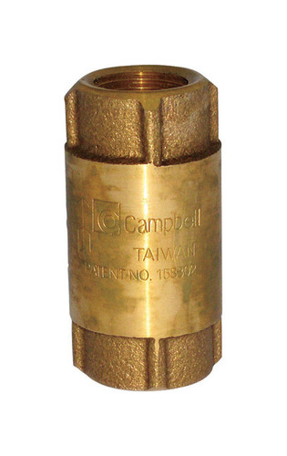 Campbell - CV-2TLF - 1/2 in. Dia. x 1/2 in. Dia. Red Brass Spring Loaded Check Valve