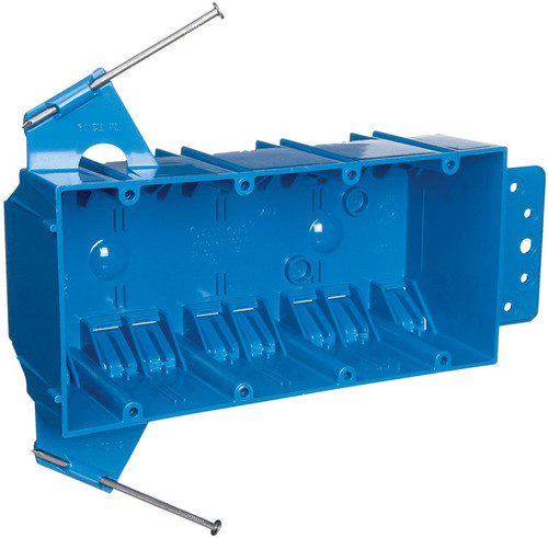 Carlon - B455A-UPC - 7-3/5 in. Rectangle 4 gang Outlet Box Blue PVC
