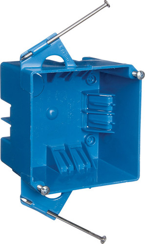 Carlon - B432ARR-UPC - 4 in. Square PVC 2 gang Junction Box Blue