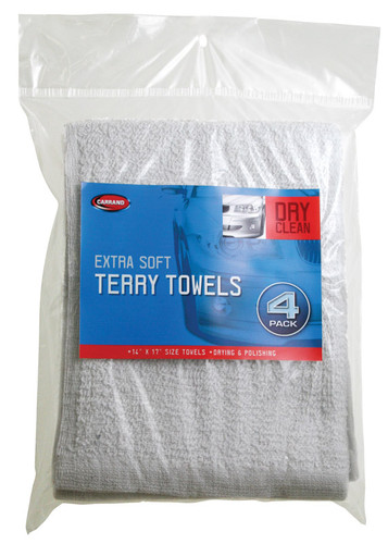Carrand - 45054 - 17 in. L x 14 in. W Terry Cloth Drying Towel - 4/Pack
