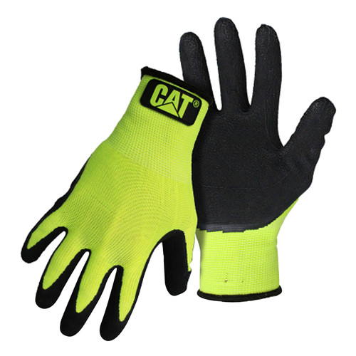 Caterpillar - CAT017418X - Unisex Indoor/Outdoor Dipped Gloves High-Vis Green XL 1 pair